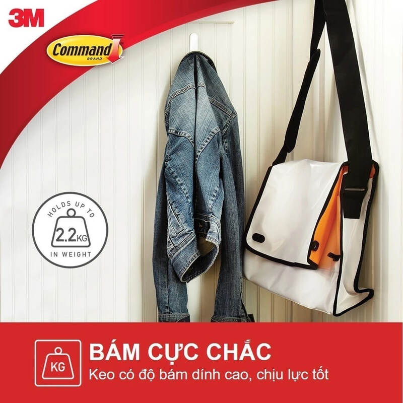 Bộ móc dán tường kiểu vuông Command™ 17008exvp-anz - 10 cái/vỉ, , large image number null